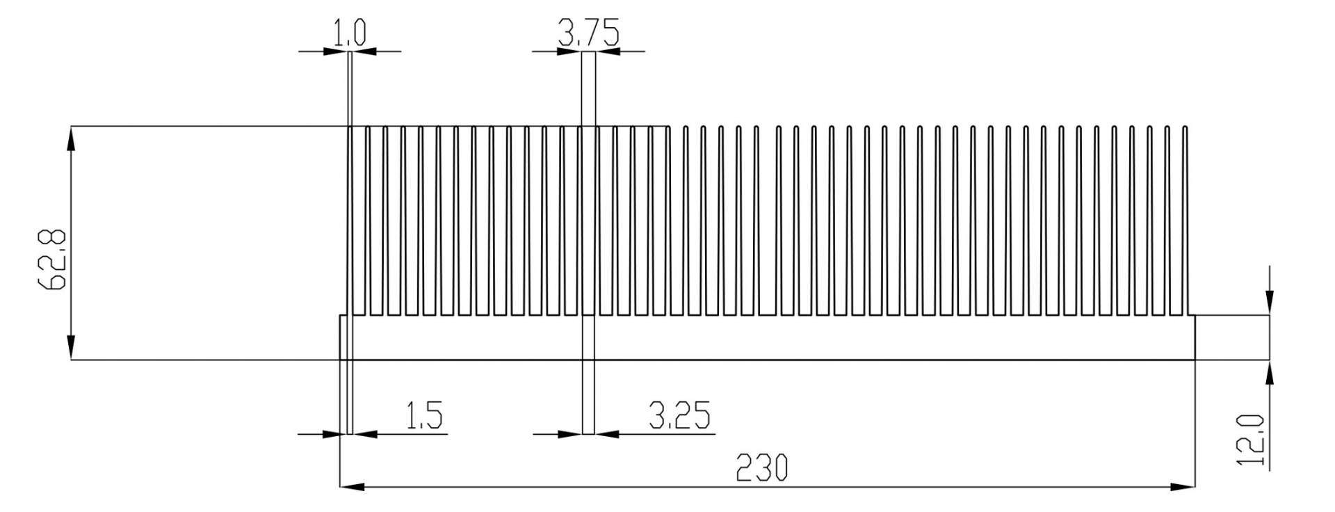 इलेक्ट्रोमोबिलिटी उद्योग के लिए हीट सिंक 230.0mm/344.75mm×63.5mm